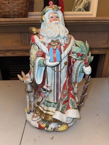 Fitz and Floyd Enchanted Holiday Santa Figurine Approx 18in
