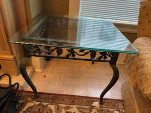 Metal & Glass Grapevine Console Table Tuscan Style Sofa Entry Table