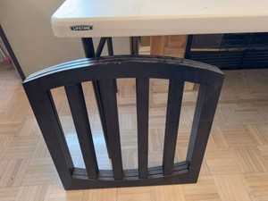 Freestanding Folding Wood Pet Gate 3 Panel Arched Top 24in Tall