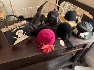 Vintage Designer Womens Hat Lot Frank Olive Joan Boyce Purse