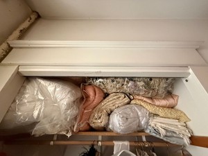 Mixed Bedding & Linens Lot Quilts Comforters Crochet Lace Textiles