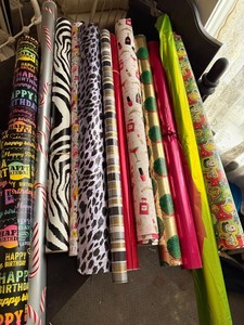 Lot of Assorted Gift Wrapping Paper Rolls Birthday Holiday Character