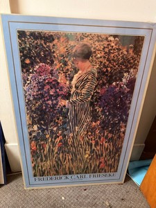 Frederick Carl Frieseke Lady in a Garden Large Art Print Poster
