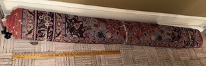 Vintage Persian Style Hall Runner Rug Red Blue Floral Pattern