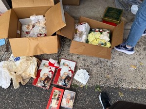 Lot of Assorted Vintage Christmas Decor Santa Tins Figurines Ornaments