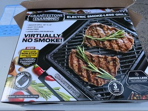 Granitestone Diamond Electric Smoke-Less Grill 16x14 Indoor Countertop