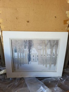 Andi Brandlien Signed Winter Landscape Matted Print 32 x 26