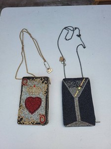 Mary Frances Beaded Crossbody Bags Heart Crown & Black Deco