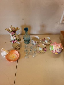 Lot of Assorted Vintage Decorative Ceramics Glassware Floral Decor