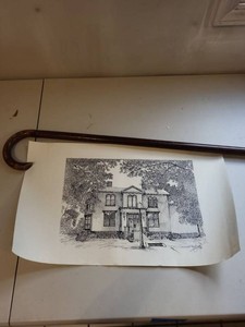 Signed Pen & Ink Architectural House Drawing Dated 1988 Unframed