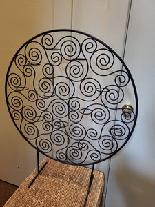 Circular Cast Iron Wine Rack Freestanding Scrollwork Bottle Holder