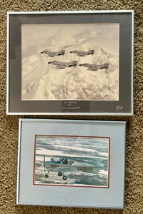 2 airplane prints, Ercoupe aircraft, F-4D Phantom II over Mt. McKinley Photos&nbsp