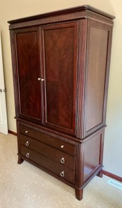 Ethan Allen dark cherry brown Wood Bedroom armoire cabinet dresser