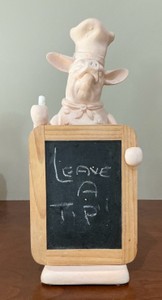 Piggy Kitchen Recipe chalkboard Fleur de lis 1997