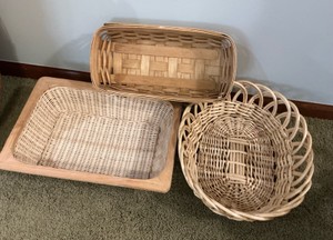 Group of 3 woven baskets, Bradford company