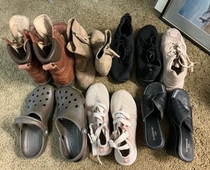 Group of various womens mens shoes, boots various sizes Liz Claiborne&nbsp