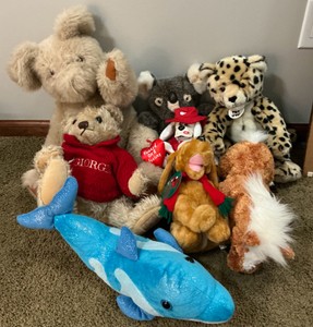 Group of various stuffed animals