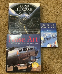 Group of various books, Aviation, Nose art, John Grisham