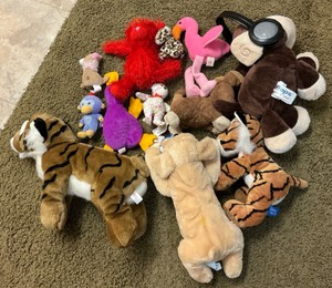 Group of TY beanie babies and misc. stuffed animals