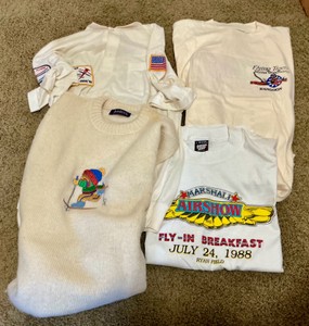 Group of 4 aviation t-shirts, RC airplane, Flying Tigers Air Show