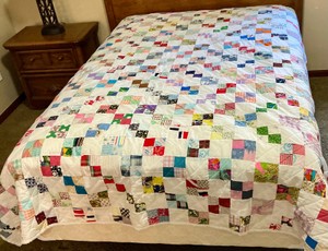 Scrappy Irish Chain Patchwork quilt