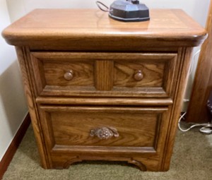 Nightstand made by Dixie furniture, Oak or pecan veneer