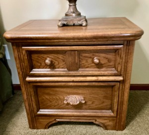 Nightstand made by Dixie furniture, Oak or pecan veneer