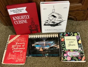 Group of cookbooks, St Michaels Church, Celebrating 100 years PEO chapter