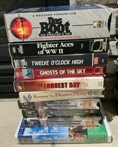 Various VHS tapes, Magnificent men and there flying machines, Das boot, other aviation