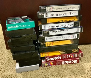 VHS tapes, some blank tapes