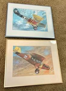 Pair of Curtis Robin airplane prints Air Devils Biplane and Monoplane photos&nbsp