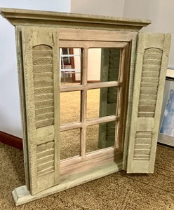 Wood shutter mirror display