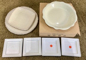 Various pie plates, platters