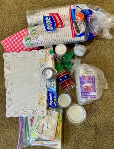 Misc paper, party supplies, napkins