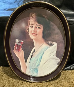 1973 reproduction Coca-Cola metal serving tray, Flapper girl