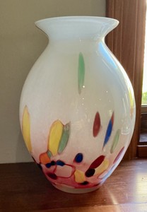 Hand blown glass vase