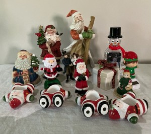 Group of various Christmas, resin, plastic and china pieces