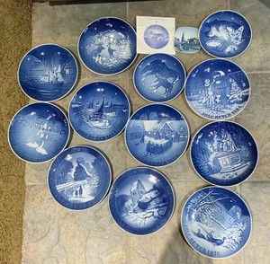 Group of Bing and Grondahl, Copenhagen porcelain Christmas plates from Denmark