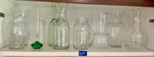 Group of glass vases and water pitchers, Lenox, pyrex