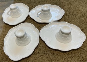 Milkglass set of 4 cups and luncheon plates
