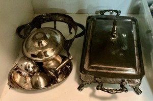 Group Silver Plated Repair Items Cream Sugar Casserole