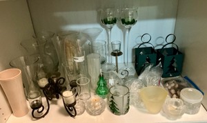 Large Group Glass Tin Metal Candle Holders Christmas Floating and more