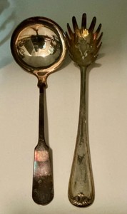 Vintage Silver Plate Gotham Rogers Metal Serving Spoon Fork&nbsp