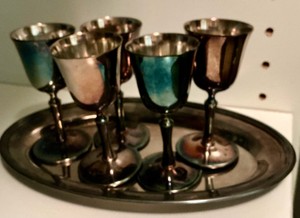 Vintage Silver Plate Small Cognac Wine Goblets