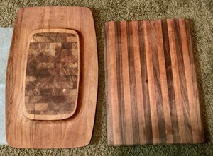Vintage Wood Dansk Danish Wood serving Tray plus butcher block