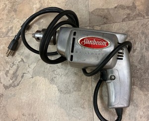 Vintage Sunbeam Corded Drillmaster Drill Tool Powers up.