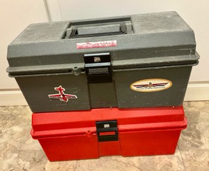 2 Plastic Tool boxes some tools