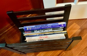 Group Books In Magazine Rack Cherry Wood Combat Mission Aviation P-51 Mustang