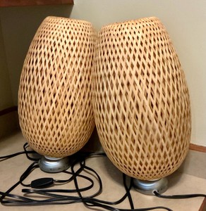 MCM Woven Hanging Dome Lamps
