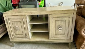 Light wood or Pickled oak accent cabinet